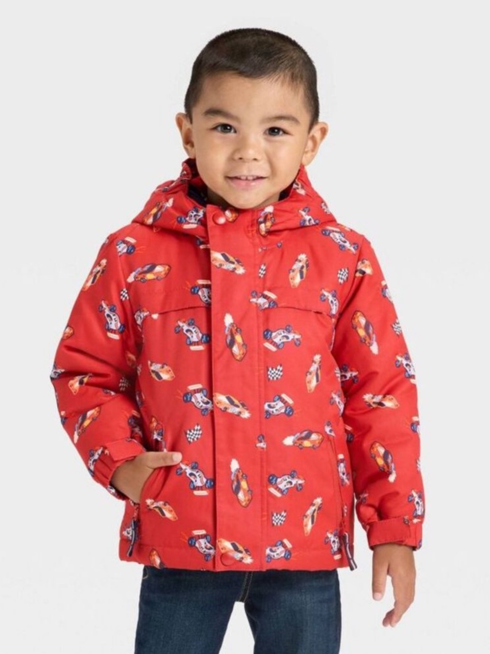 Cat & Jack Toddler Boys Racecar 3-in-1 Snowplay Jacket - Red Size 12 Months NWT